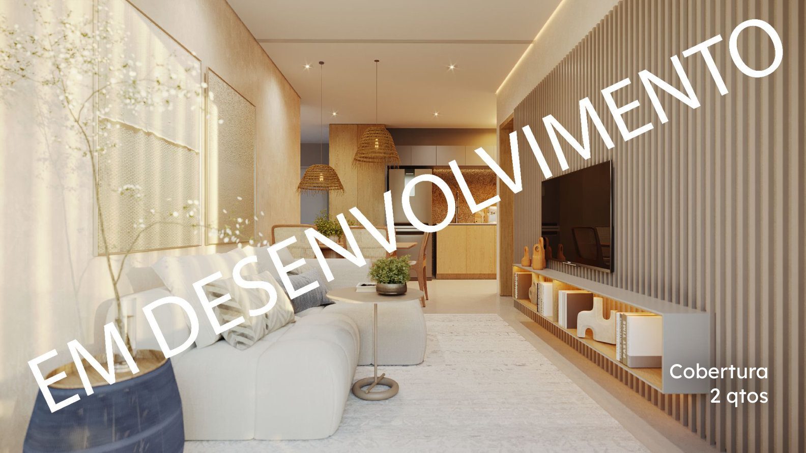 Sala de estar decorada (imagem em desenvolvimento)